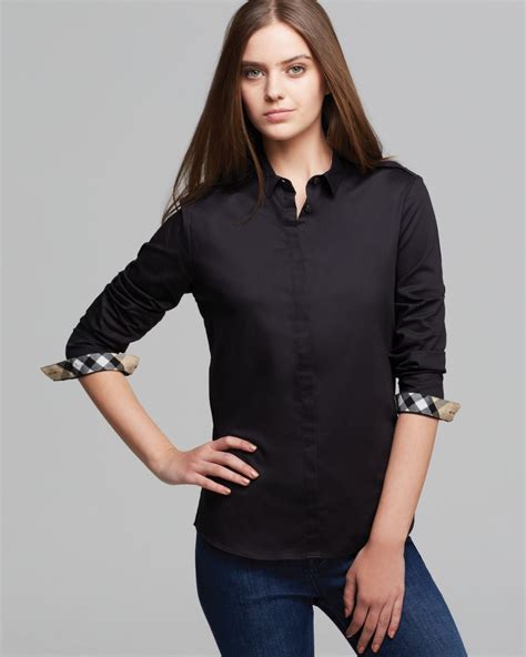 burberry button down shirt women.